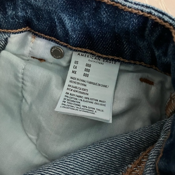 American Eagle Outfitters Ripped Jean Shorts - Dark Blue - Picture 3 of 4